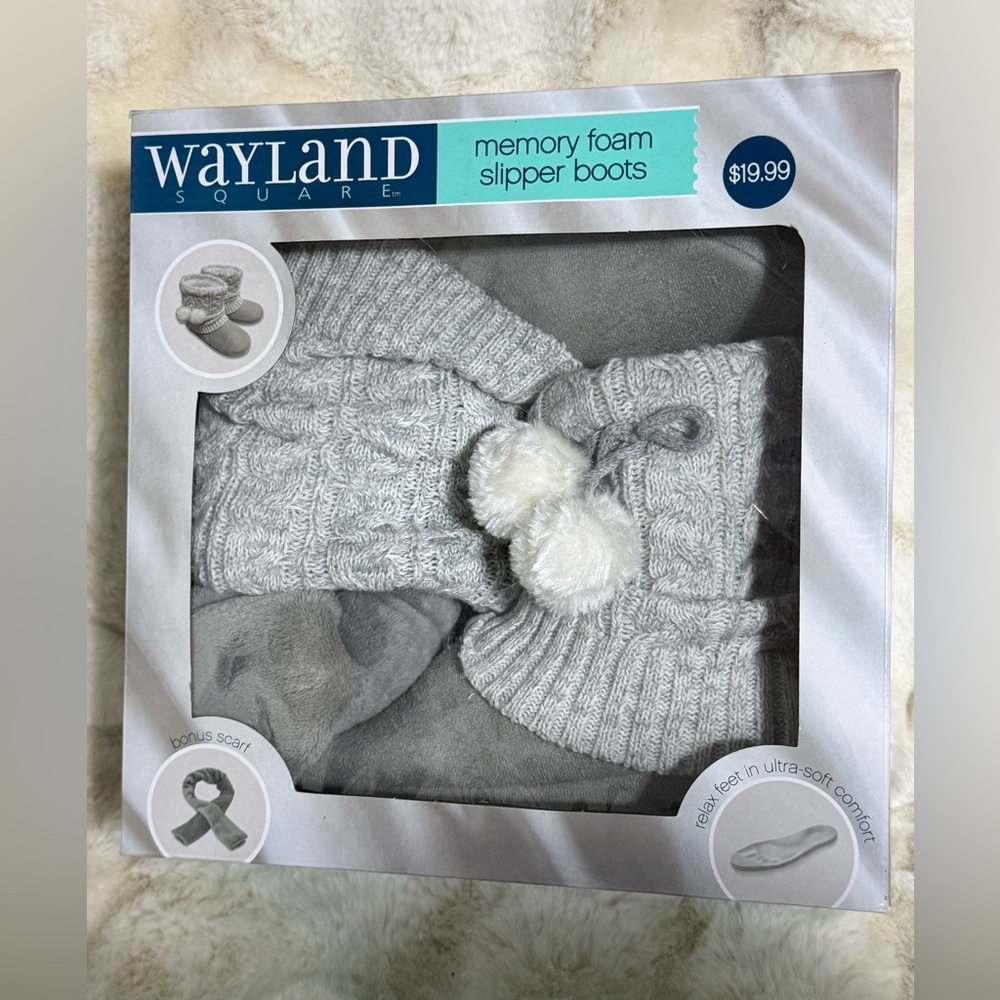 Wayland Square Gray Memory Foam Slipper Boots